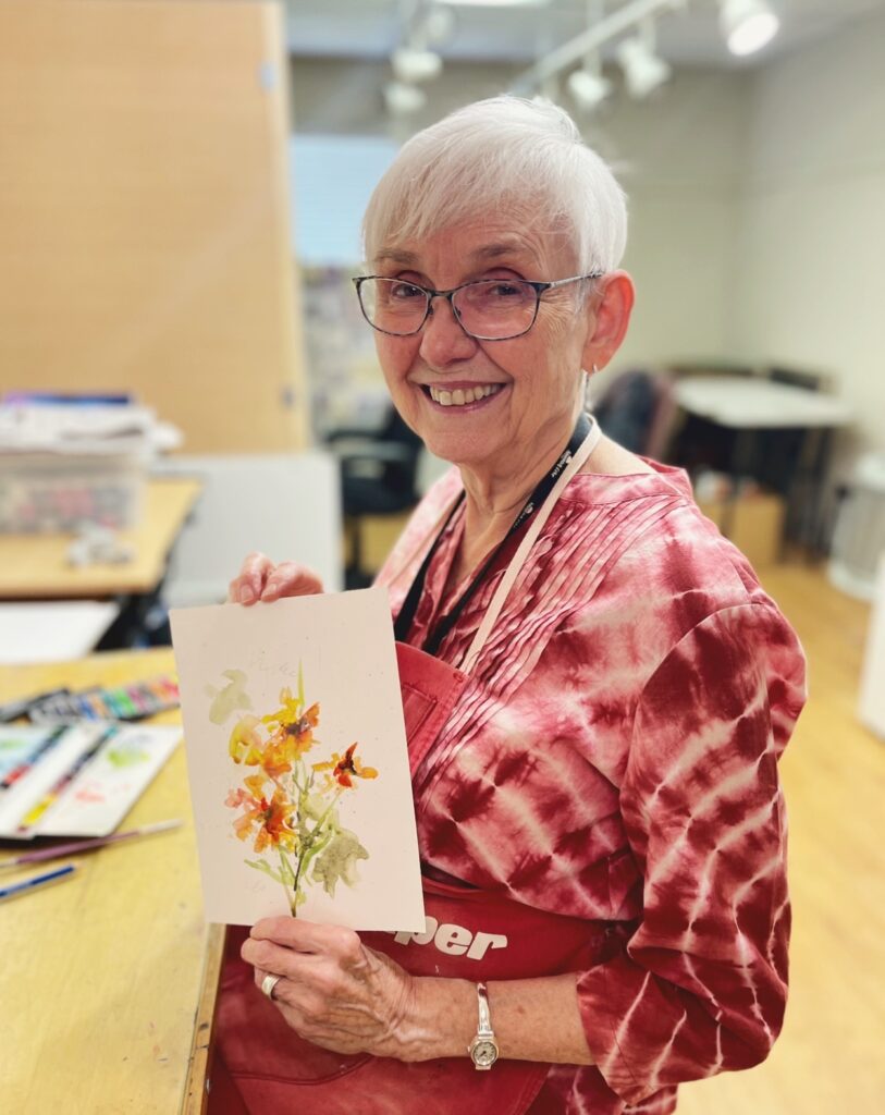 A Woman at the Art Event in Spanish Cove Retirement Village